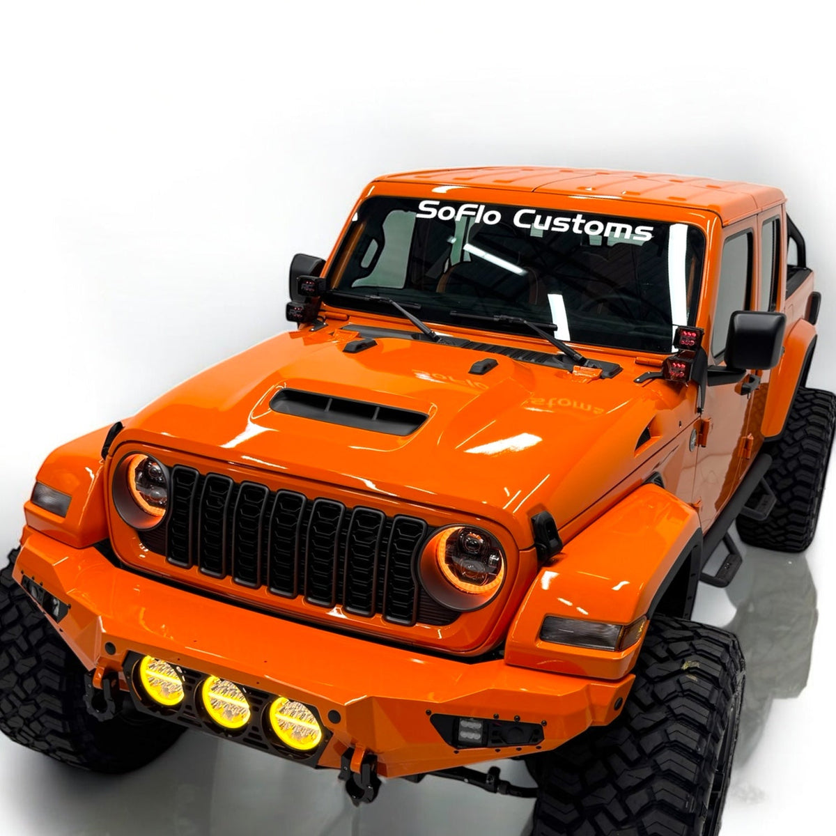 Jeep Gladiator Baja Steel Front Bumper with 3 LED Lights 2020-2027
