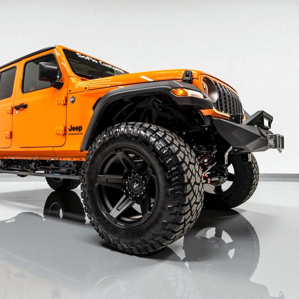 Jeep Gladiator Front Bumper Stubby 2020-2027 with Cube Lights and Light Bar