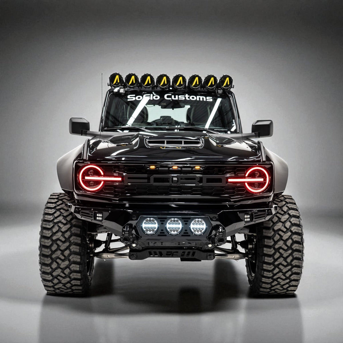 Bronco 2021-2026 8 LED Circle Light Bar with A Covers