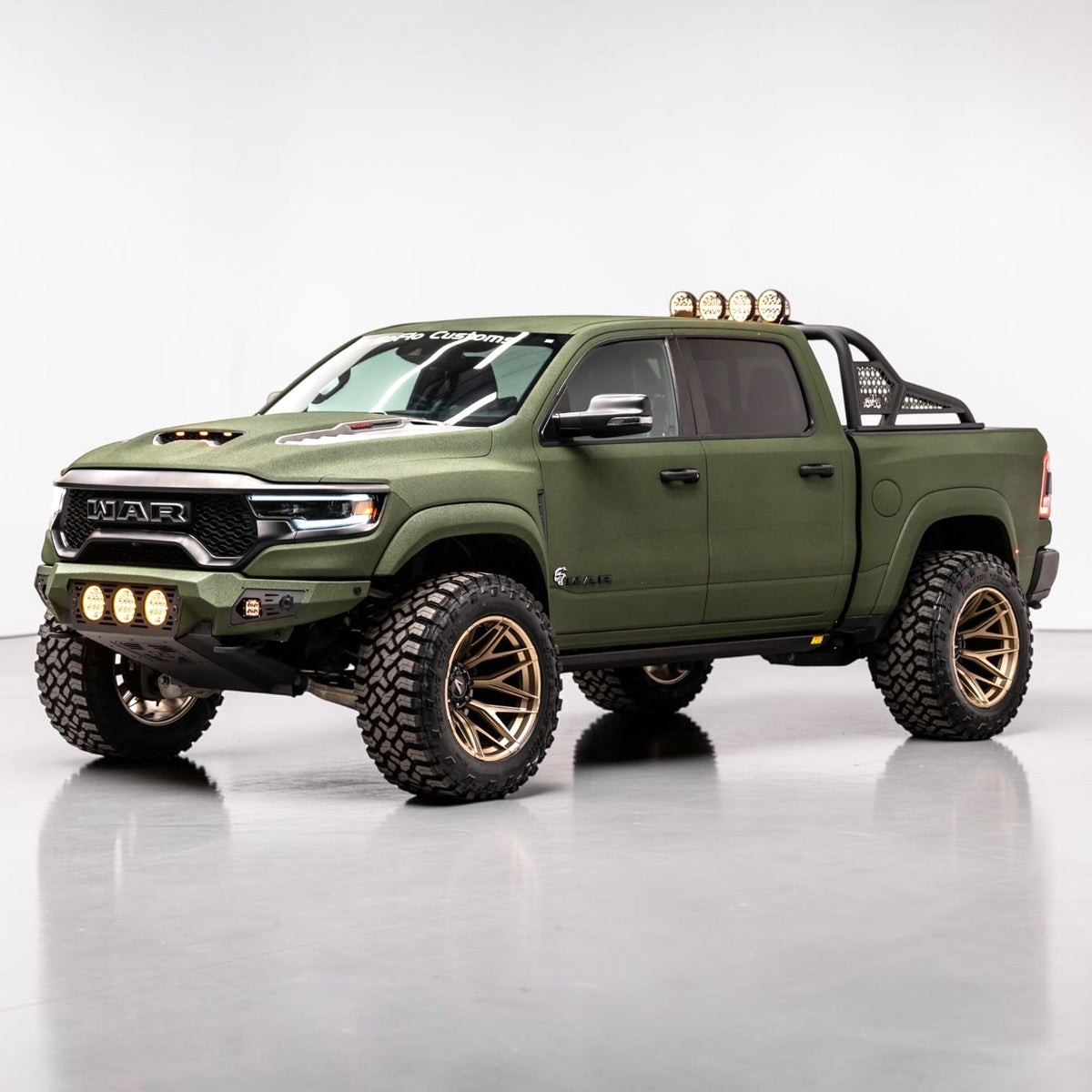 RAM TRX 2021-2027 REAR BED CHASE RACK WITH (4) 6” LED LIGHTS ALL ALUMINUM