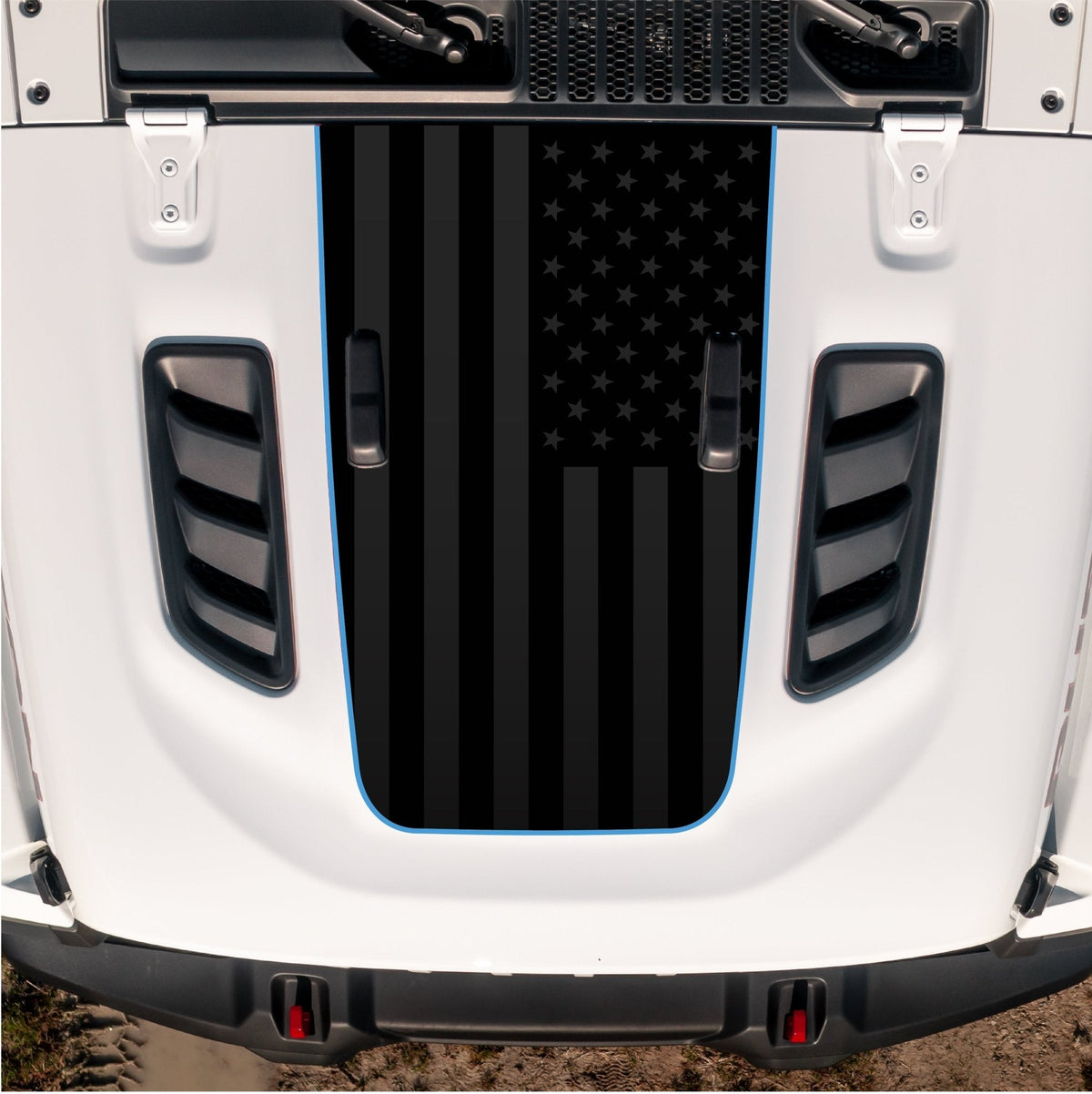 Hood Graphic for RUBICON | Black Flag - fits Wrangler JL & Gladiator JT