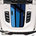 Retro Blue Stripe Hood Graphic for RUBICON | Inspired by the J6 Honcho – 4-Color Fade Edition