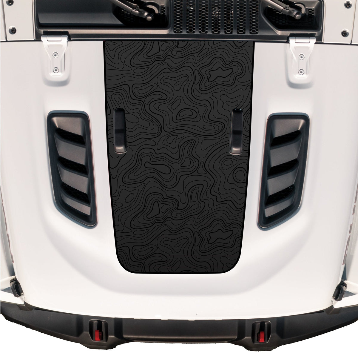 Hood Graphic for RUBICON | Black Topo - fits Wrangler JL & Gladiator JT