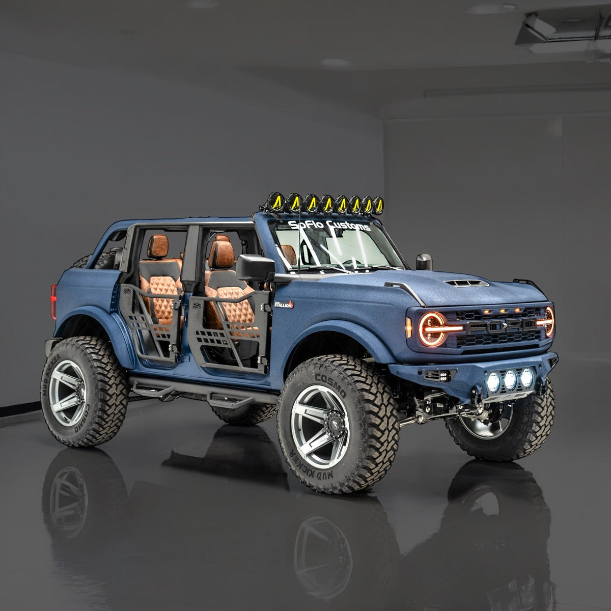 Bronco 2021-2026 8 LED Circle Light Bar with A Covers