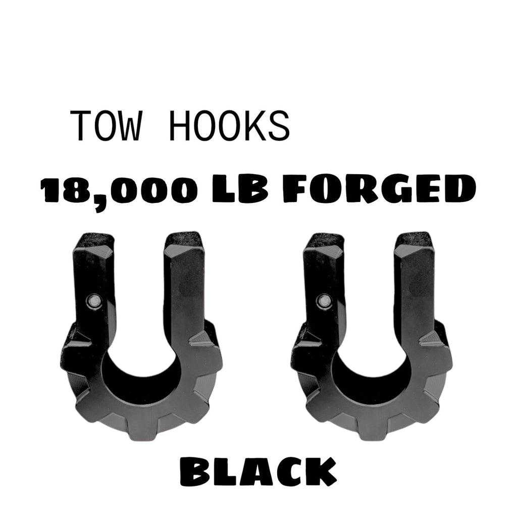 BLACK FORGED D RINGS 18,000lbs TOW HOOKS