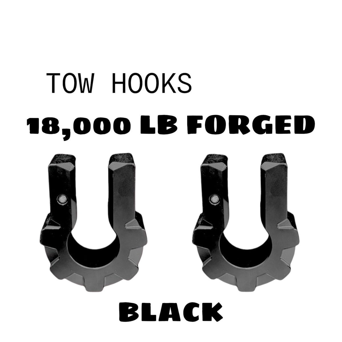 BLACK FORGED D RINGS 18,000lbs TOW HOOKS