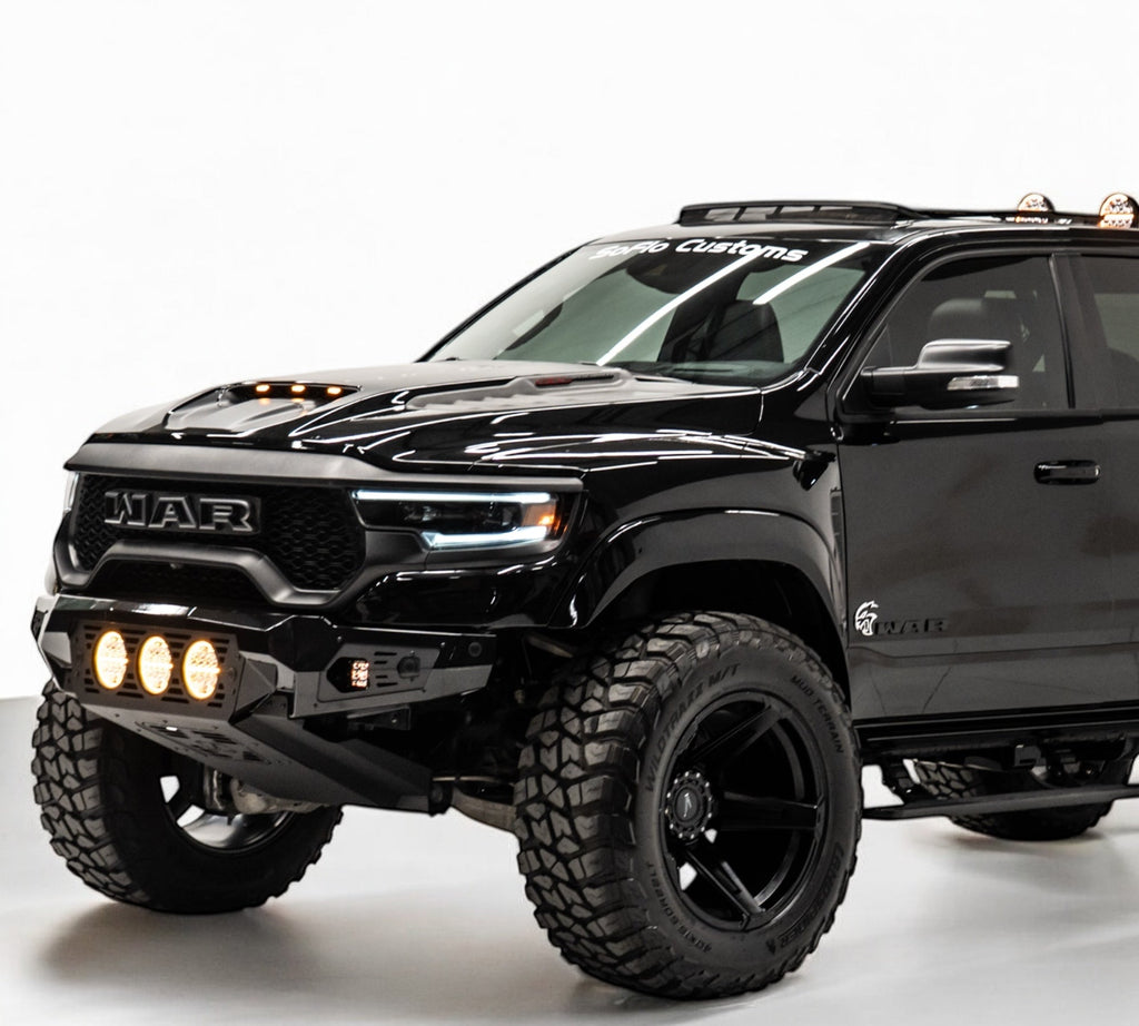 RAM TRX Baja Front Bumper w/ 3 Center Lights & Skid Plate 2021-2024