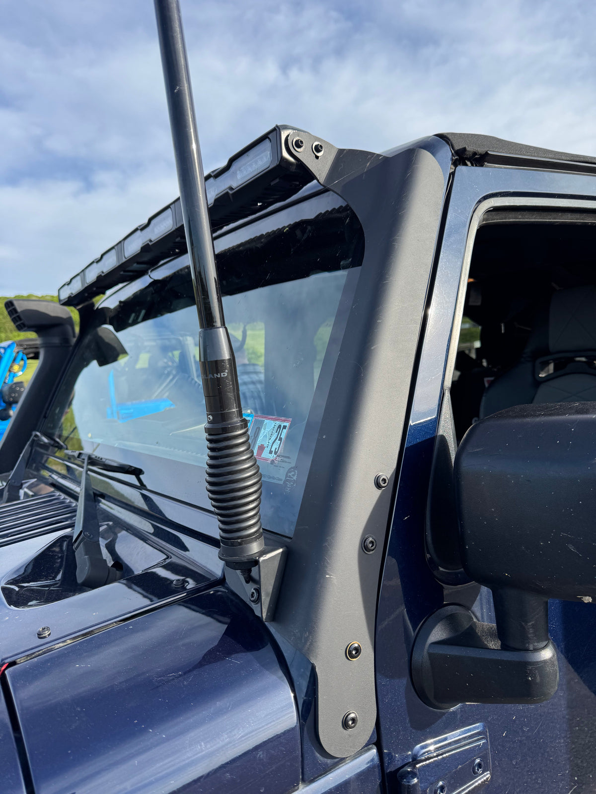 Jeep Wrangler JK Windshield Mount for Hyperion V48 - Black Powdercoat Aluminum