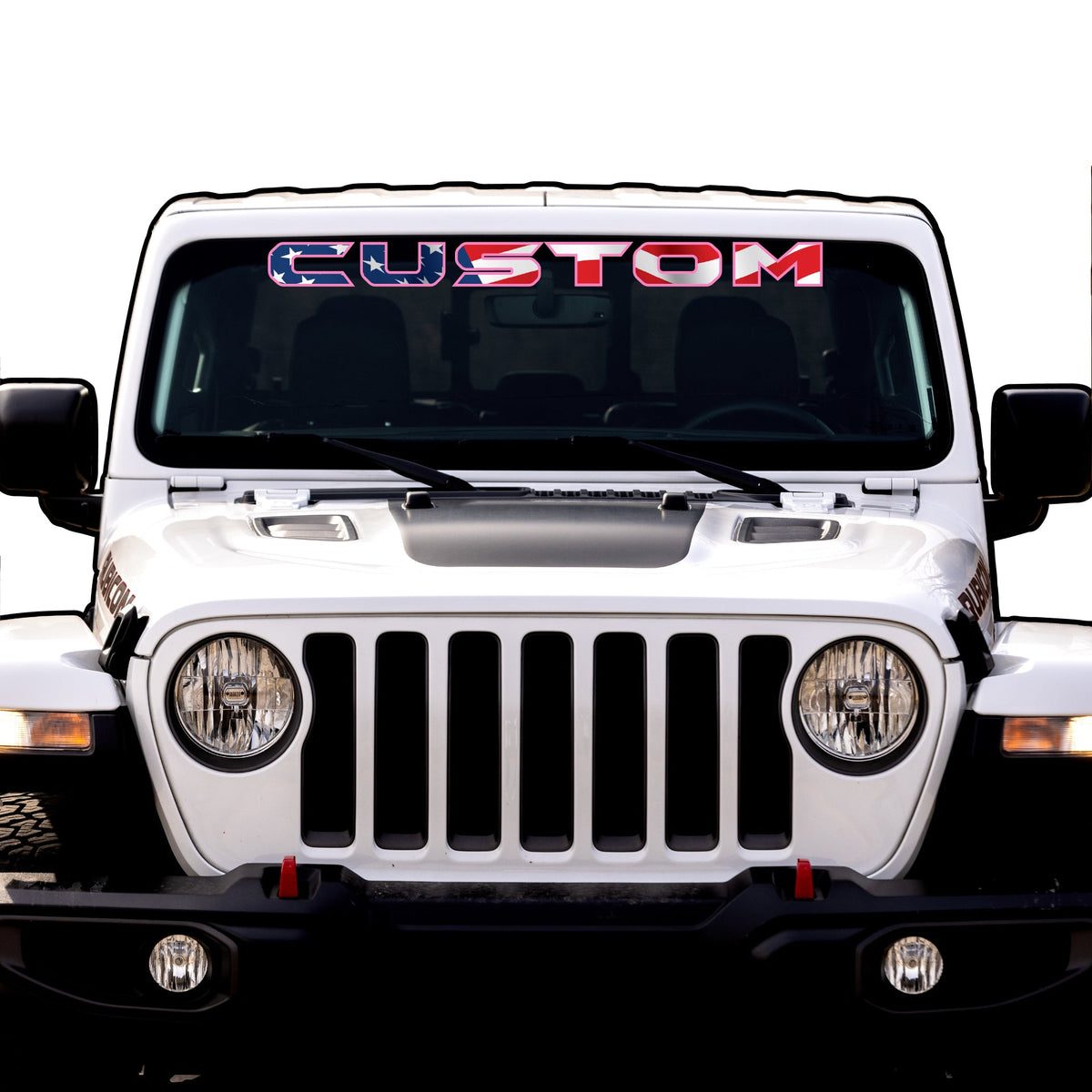American Flag Windshield Lettering