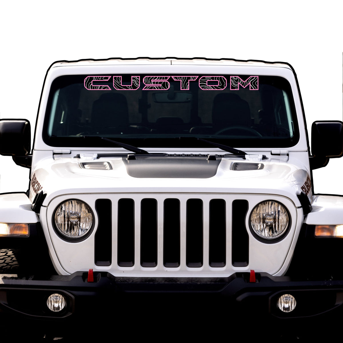Topographical Windshield Lettering