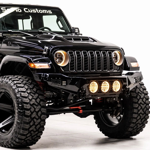 Jeep Gladiator Baja Steel Front Bumper with 3 LED Lights 2020-2027