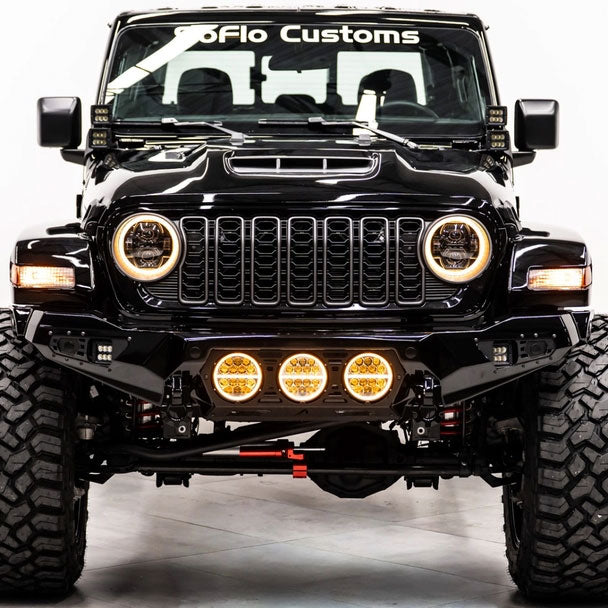 Jeep Gladiator Baja Steel Front Bumper with 3 LED Lights 2020-2027
