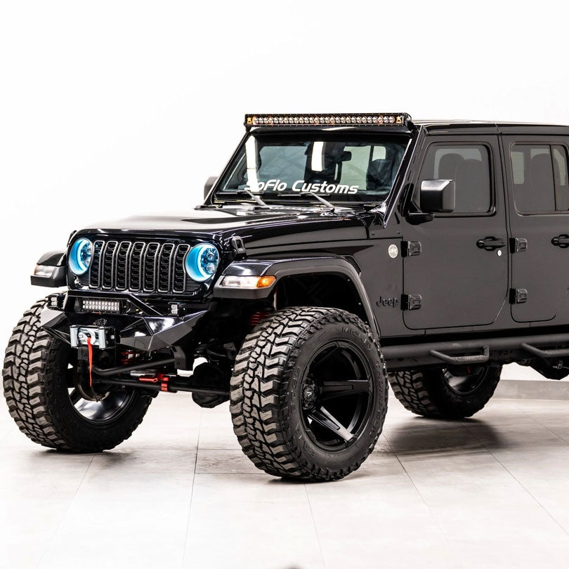 Jeep Gladiator Front Bumper Stubby 2020-2027 with Cube Lights and Light Bar