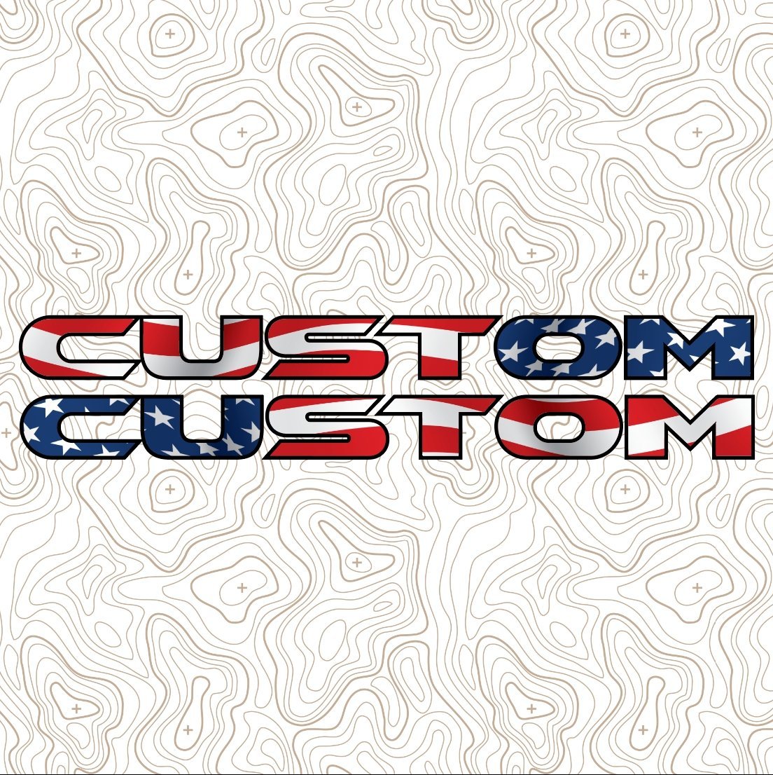 American Flag Hood Lettering | Set of 2