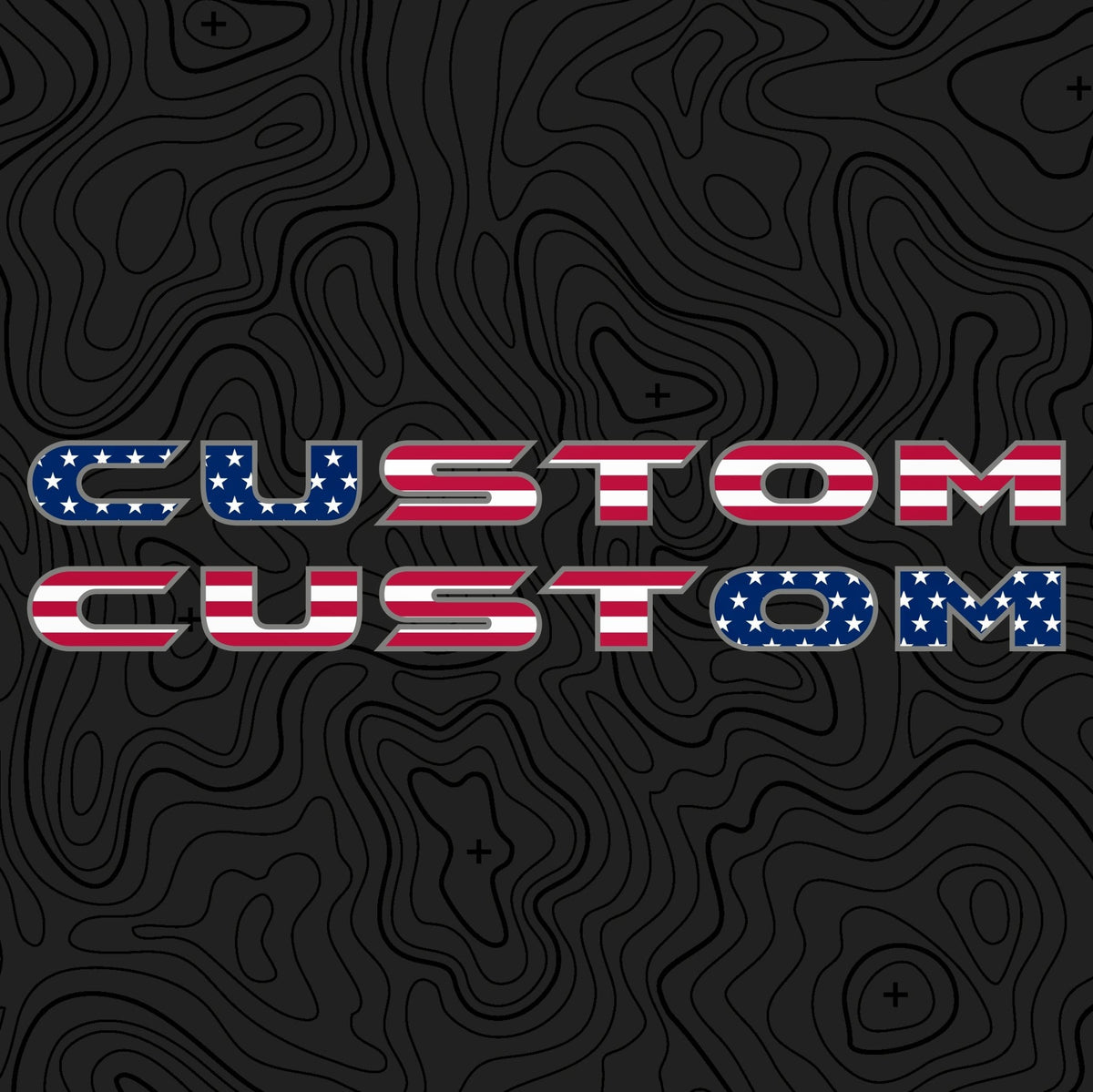 American Flag Hood Lettering | Set of 2