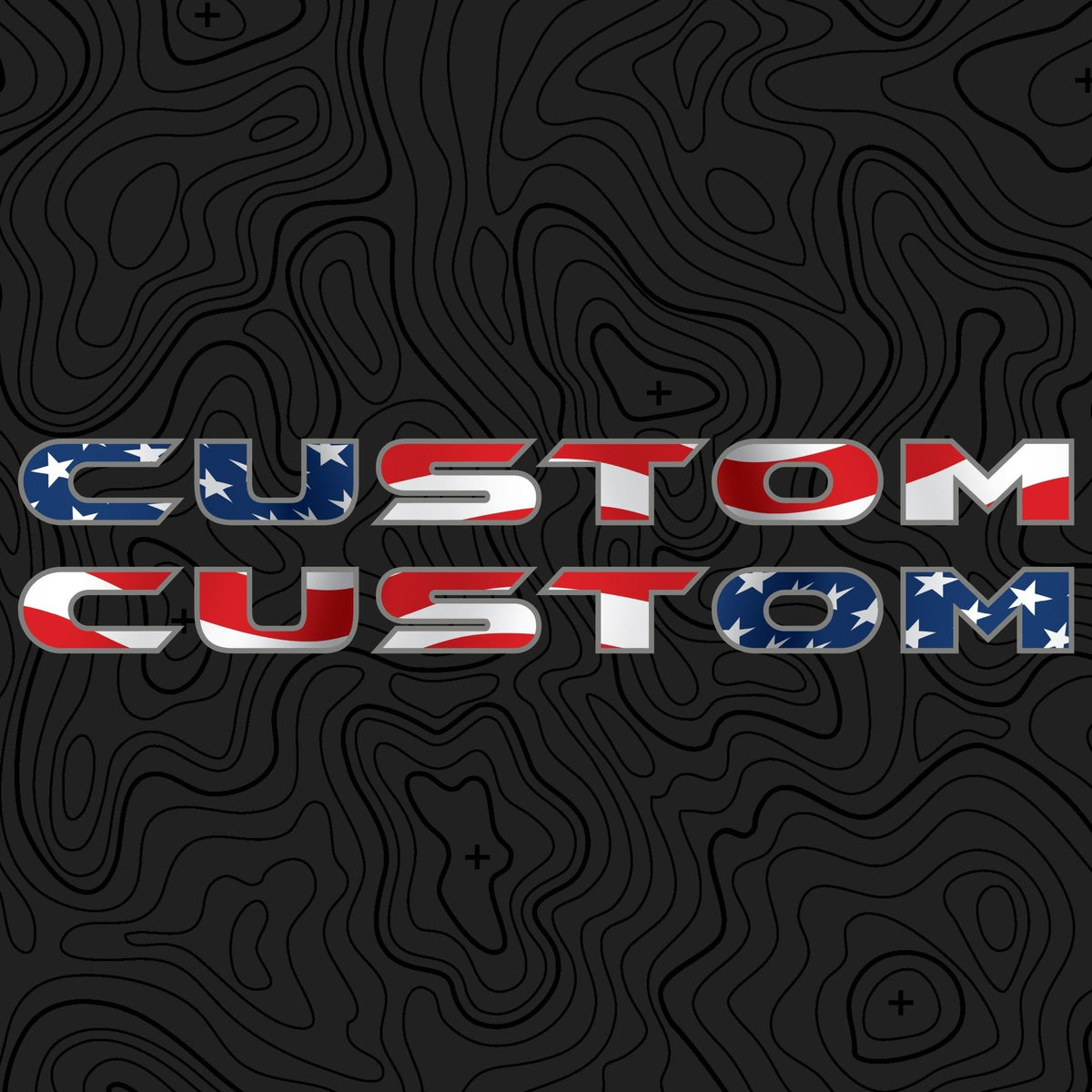American Flag Hood Lettering | Set of 2