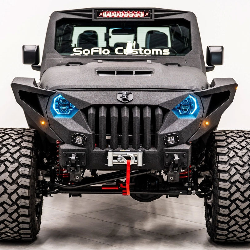 Jeep Gladiator Front Grille Bumper 2020-2027 Black Armor Finish