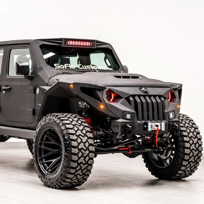 Jeep Gladiator Front Grille Bumper 2020-2027 Black Armor Finish