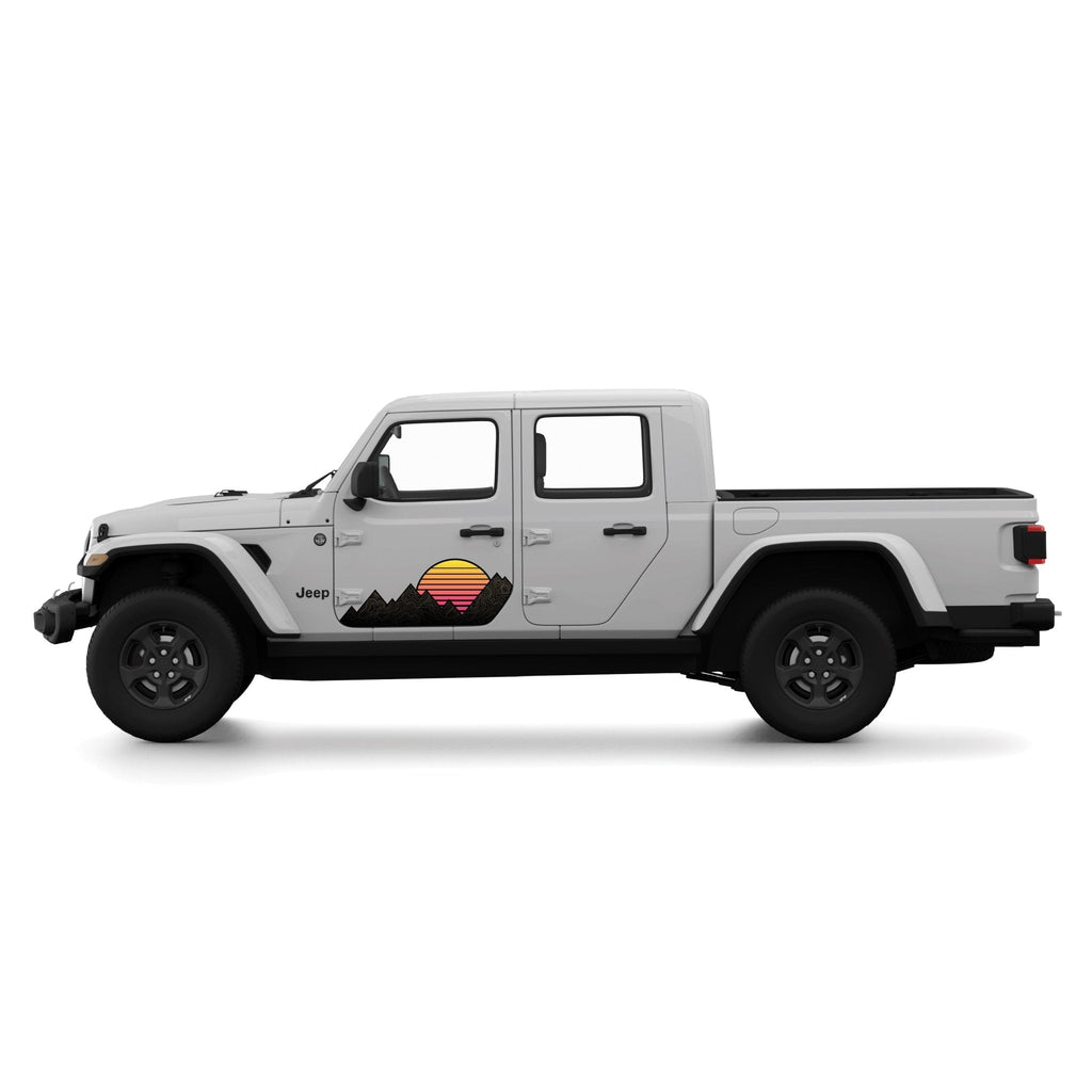Mountain + Sunset Graphic Decal for Wrangler JL and Gladiator JT | Set of 2