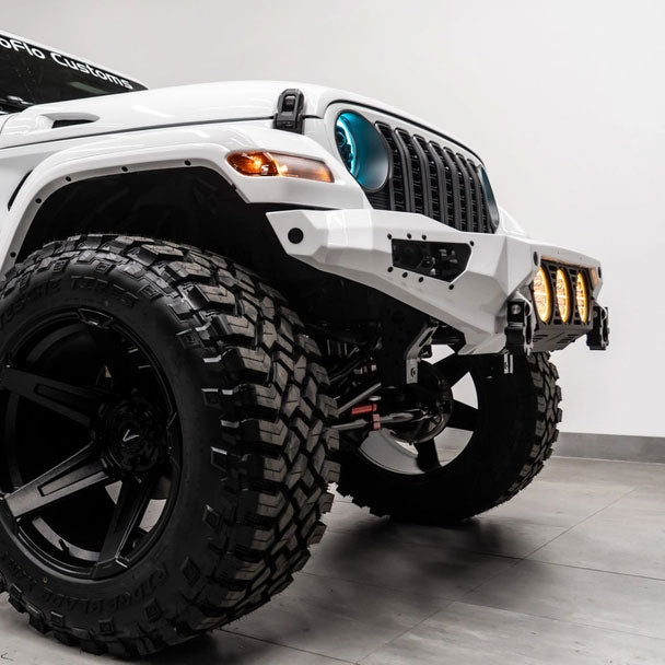 Jeep Gladiator Baja Steel Front Bumper with 3 LED Lights 2020-2027